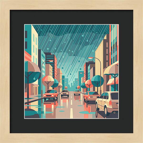 Spring Rain Cityscape