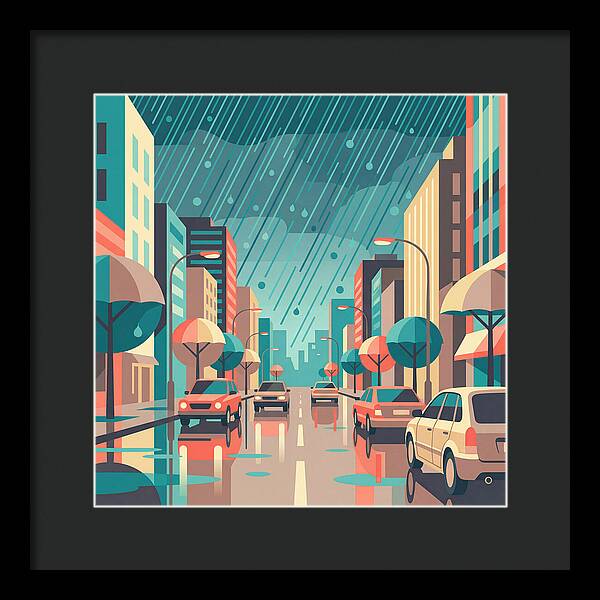 Spring Rain Cityscape