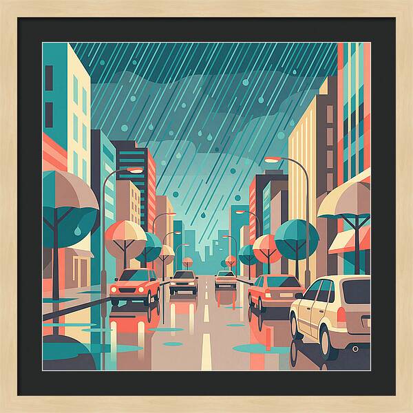 Spring Rain Cityscape