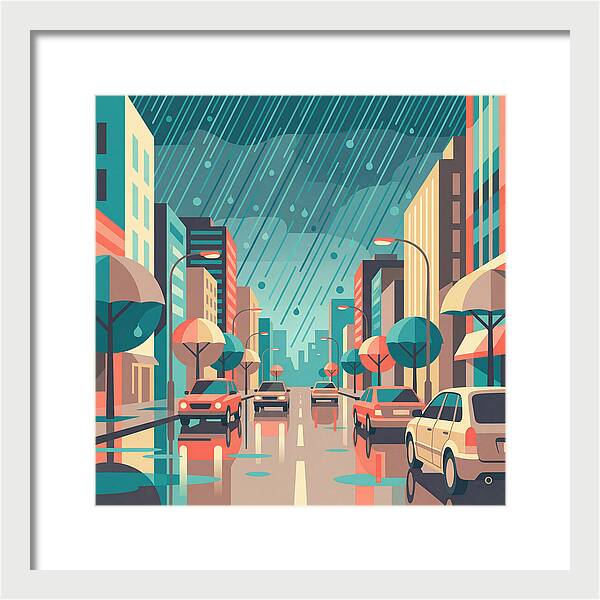 Spring Rain Cityscape