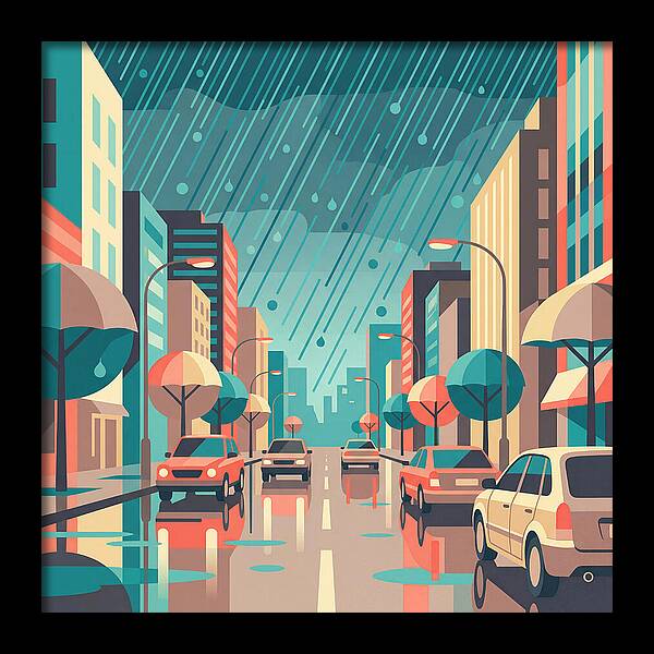 Spring Rain Cityscape