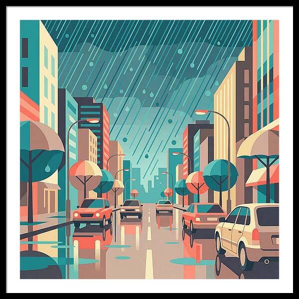 Spring Rain Cityscape