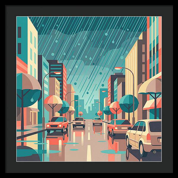 Spring Rain Cityscape