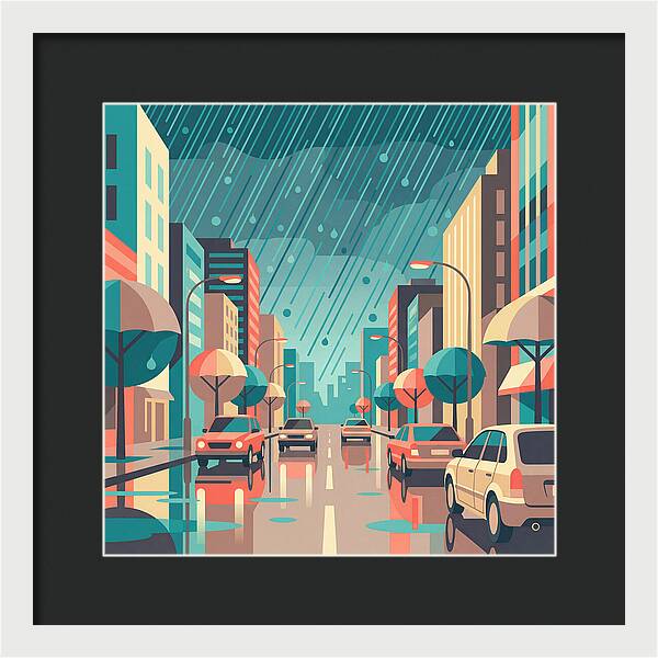 Spring Rain Cityscape