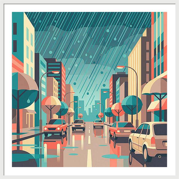 Spring Rain Cityscape