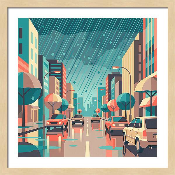 Spring Rain Cityscape