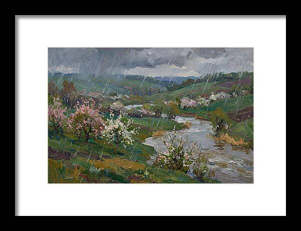 Spring Rain Over Blossoming Fields