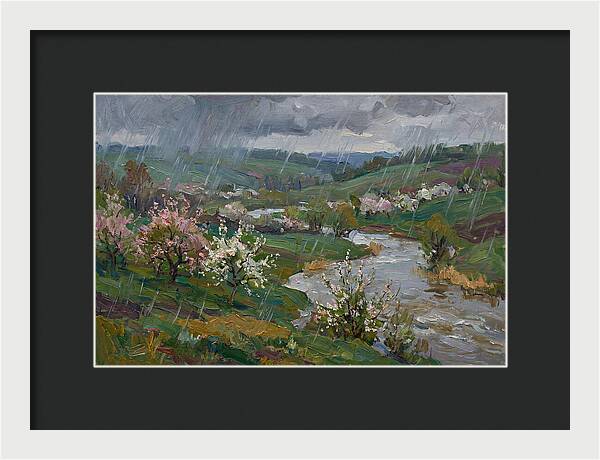 Spring Rain Over Blossoming Fields