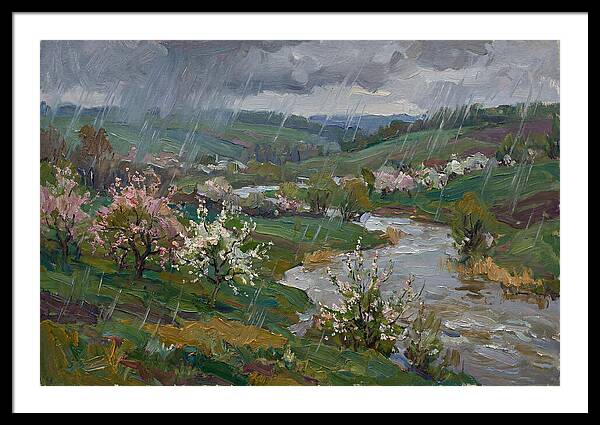 Spring Rain Over Blossoming Fields