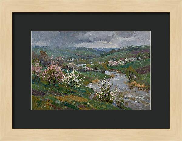 Spring Rain Over Blossoming Fields
