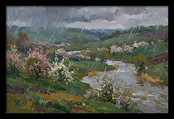 Spring Rain Over Blossoming Fields