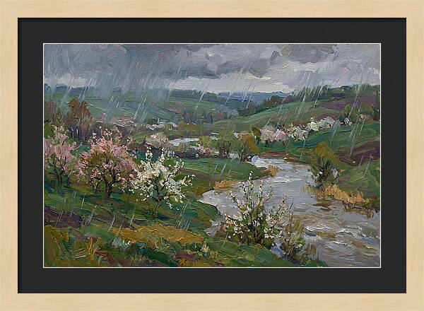 Spring Rain Over Blossoming Fields