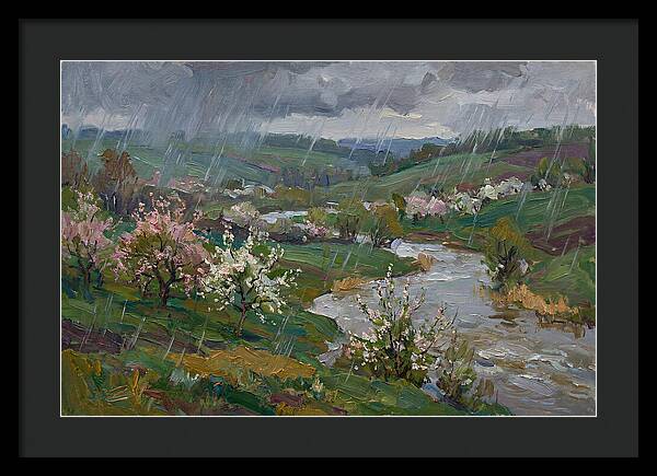 Spring Rain Over Blossoming Fields