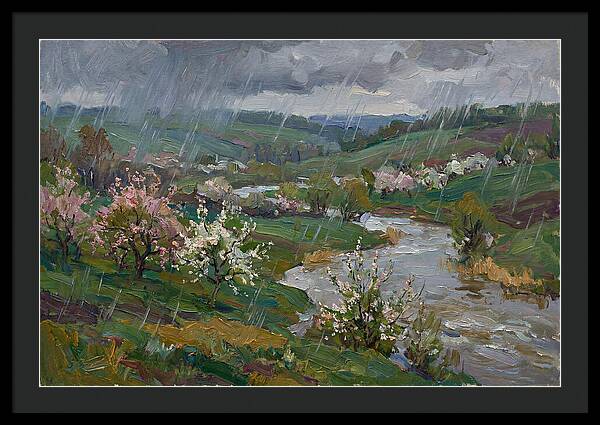 Spring Rain Over Blossoming Fields