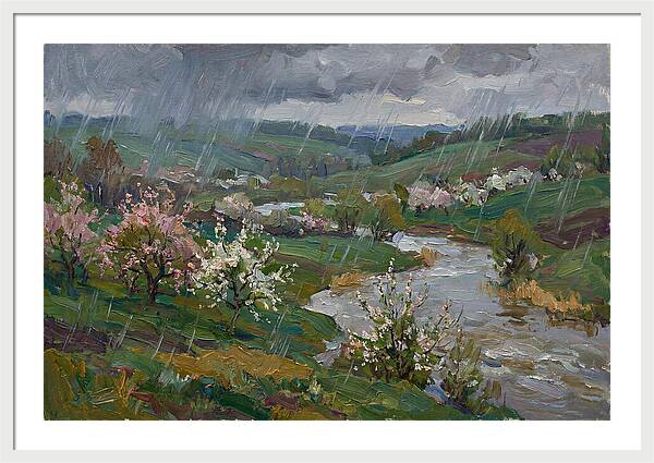 Spring Rain Over Blossoming Fields