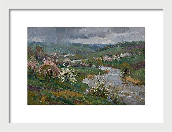 Spring Rain Over Blossoming Fields