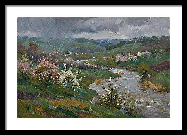 Spring Rain Over Blossoming Fields