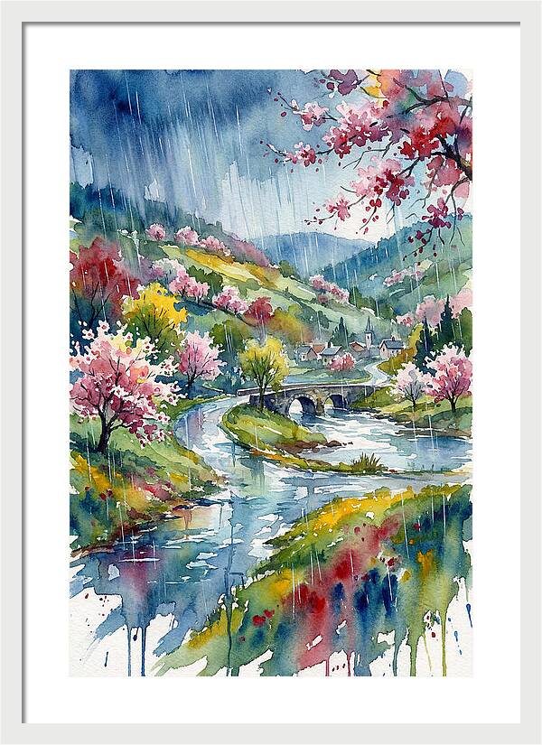 Spring Rain Over Blossoming Valley