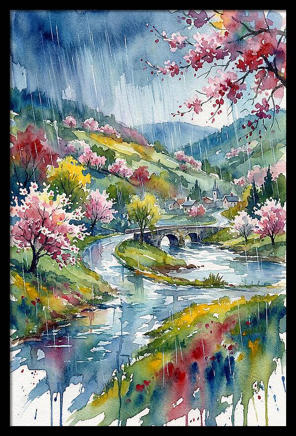 Spring Rain Over Blossoming Valley