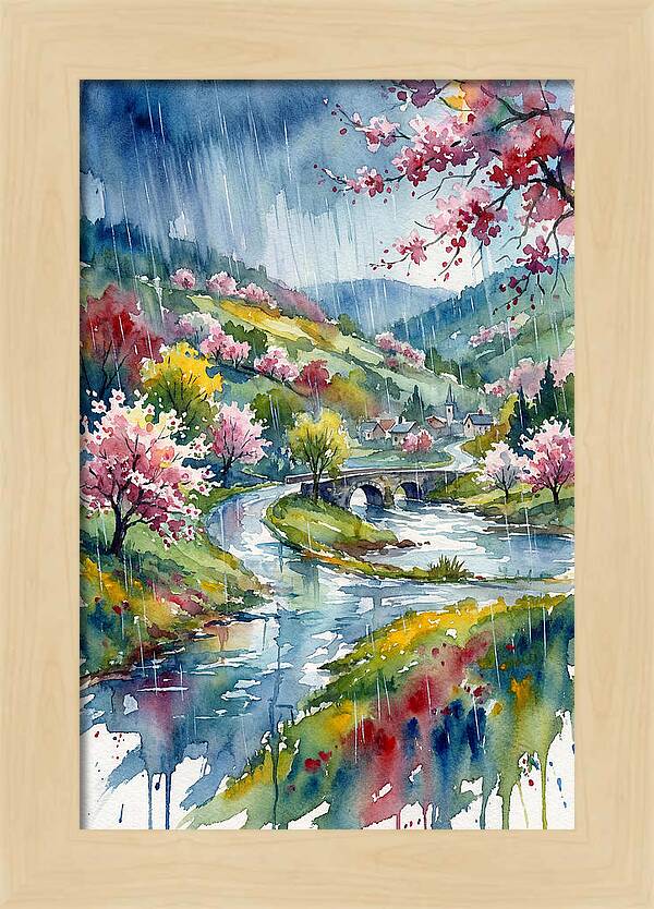 Spring Rain Over Blossoming Valley