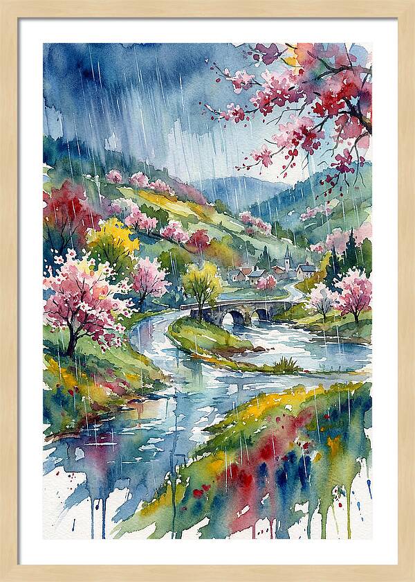 Spring Rain Over Blossoming Valley