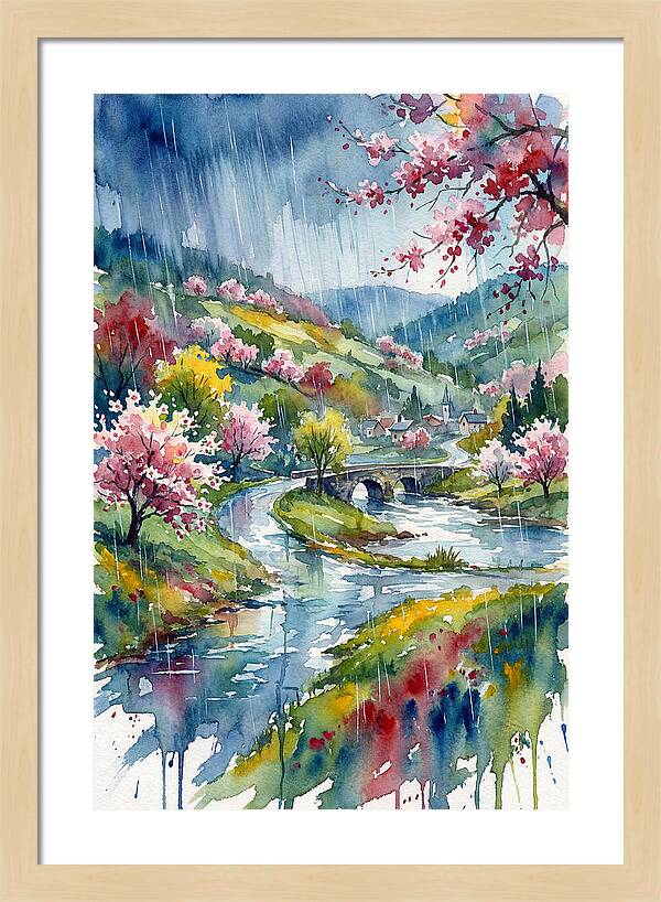 Spring Rain Over Blossoming Valley