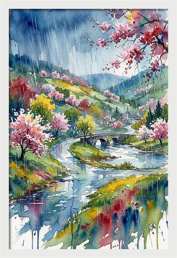 Spring Rain Over Blossoming Valley