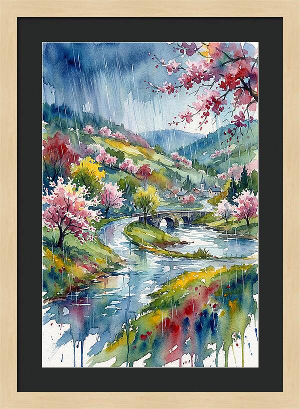 Spring Rain Over Blossoming Valley