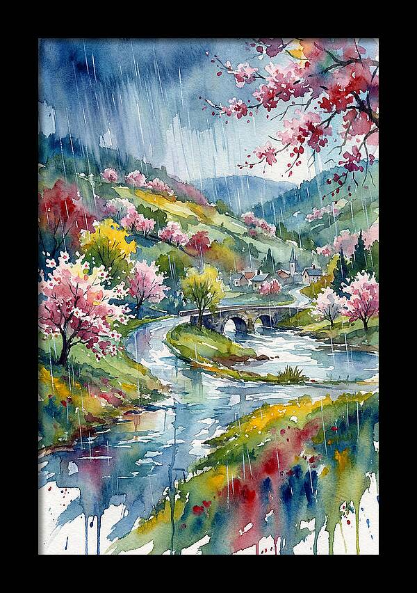 Spring Rain Over Blossoming Valley