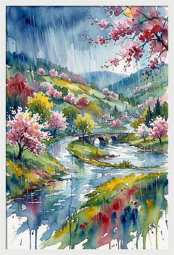 Spring Rain Over Blossoming Valley