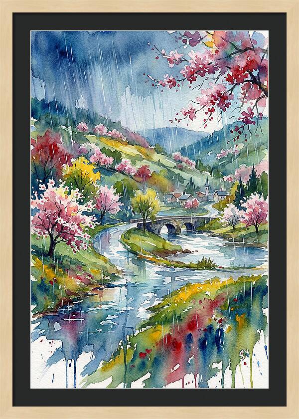 Spring Rain Over Blossoming Valley