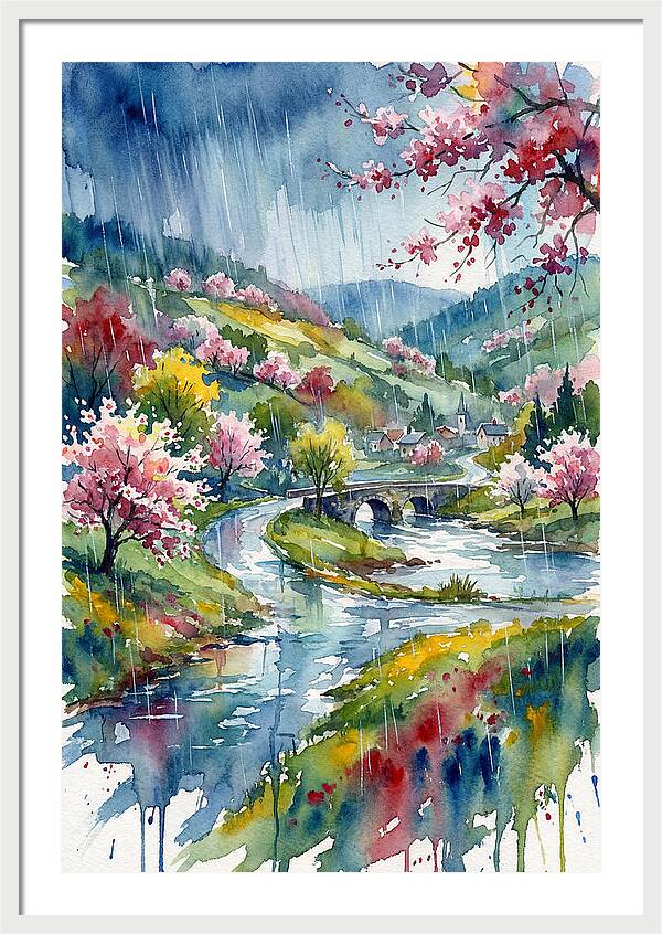Spring Rain Over Blossoming Valley