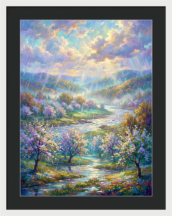 Spring Rain Over Landscape