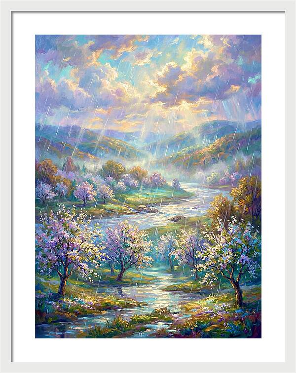 Spring Rain Over Landscape