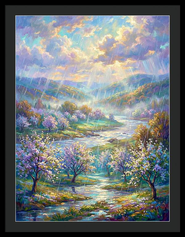 Spring Rain Over Landscape
