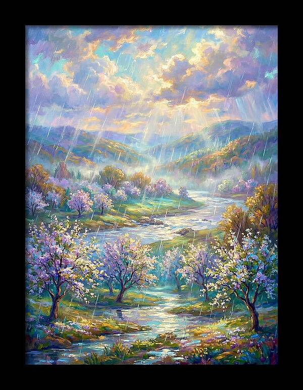 Spring Rain Over Landscape