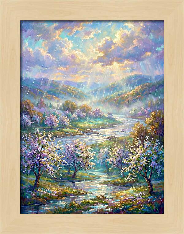 Spring Rain Over Landscape