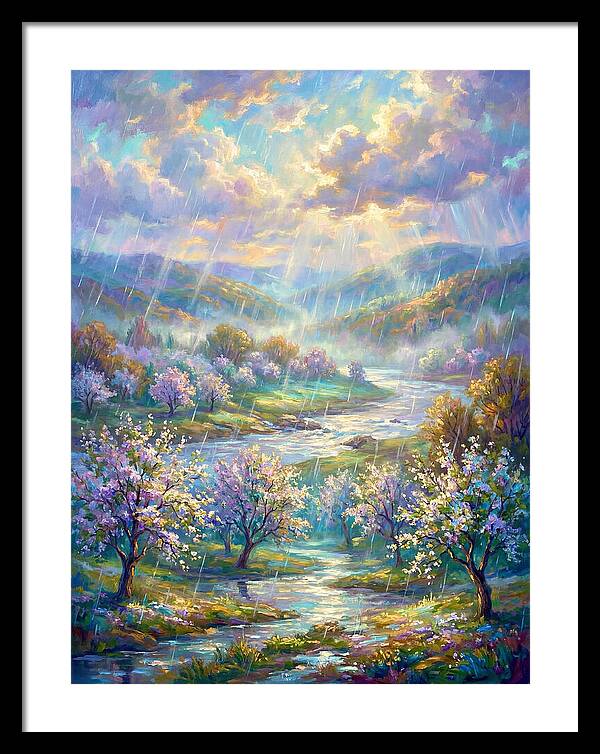 Spring Rain Over Landscape