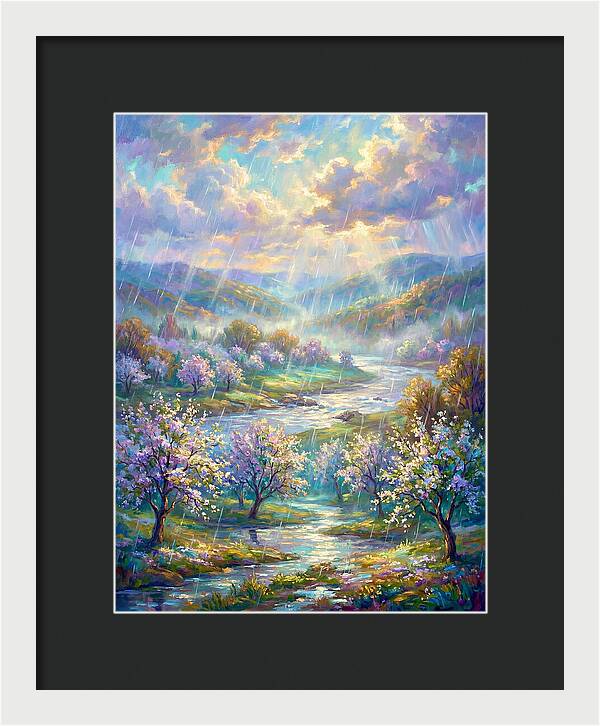 Spring Rain Over Landscape
