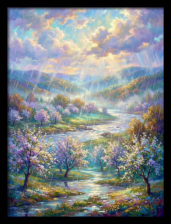 Spring Rain Over Landscape