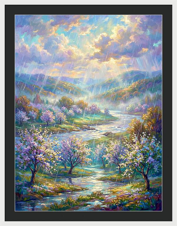 Spring Rain Over Landscape