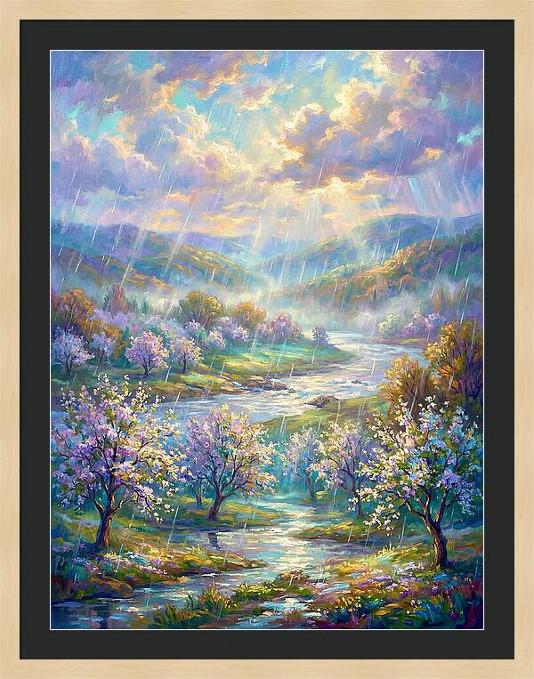 Spring Rain Over Landscape
