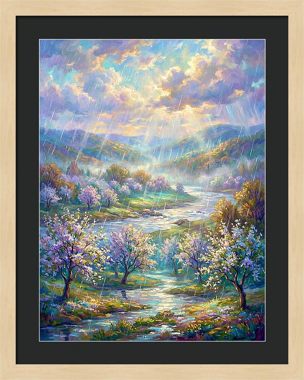 Spring Rain Over Landscape