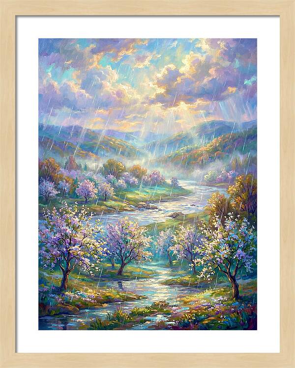 Spring Rain Over Landscape