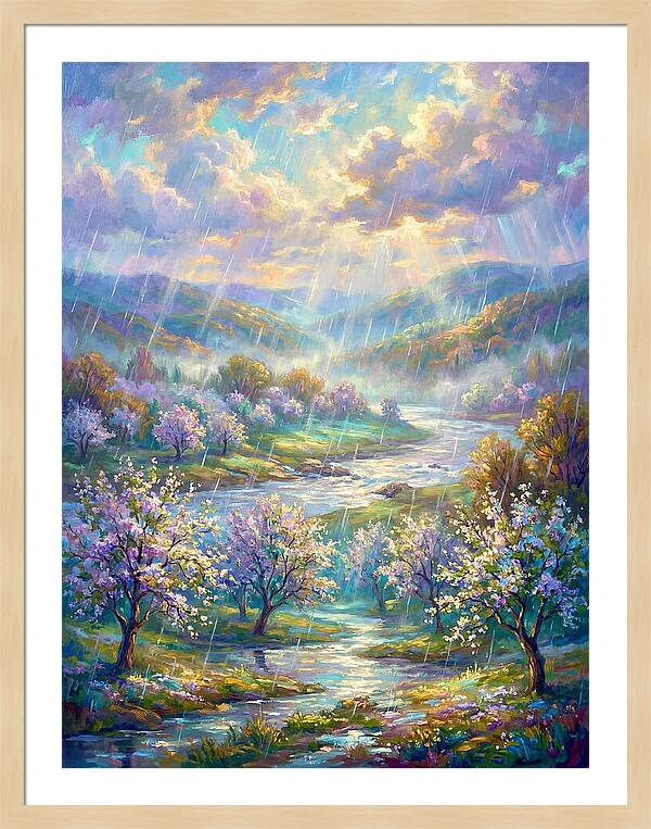 Spring Rain Over Landscape