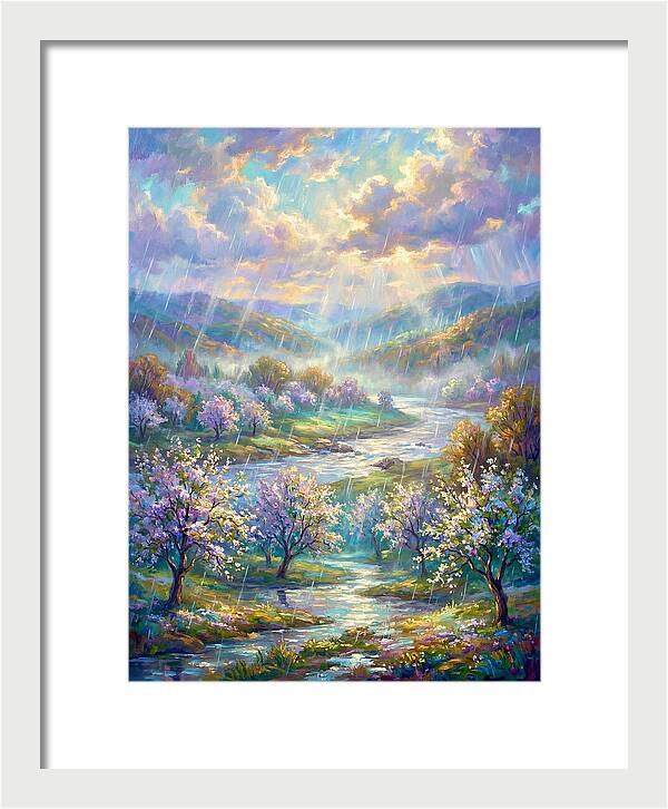 Spring Rain Over Landscape
