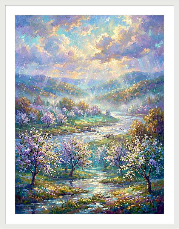 Spring Rain Over Landscape