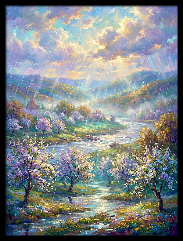 Spring Rain Over Landscape