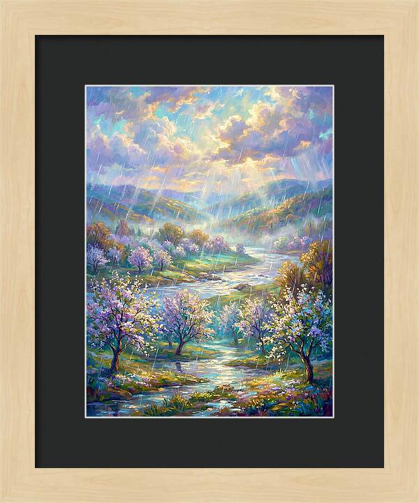 Spring Rain Over Landscape