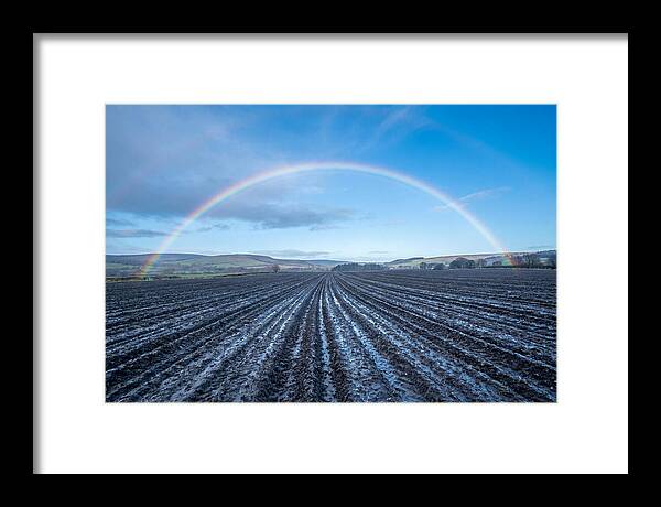 Spring Rainbow Over Plowed Field
